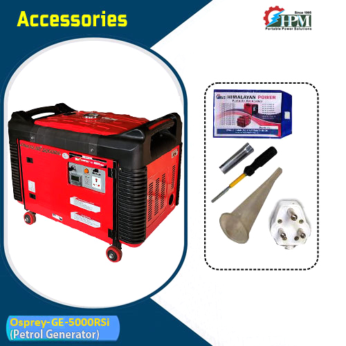 5 KVA Generator, Model Osprey GE-5000RSi, Petrol Run, Recoil & Self Start